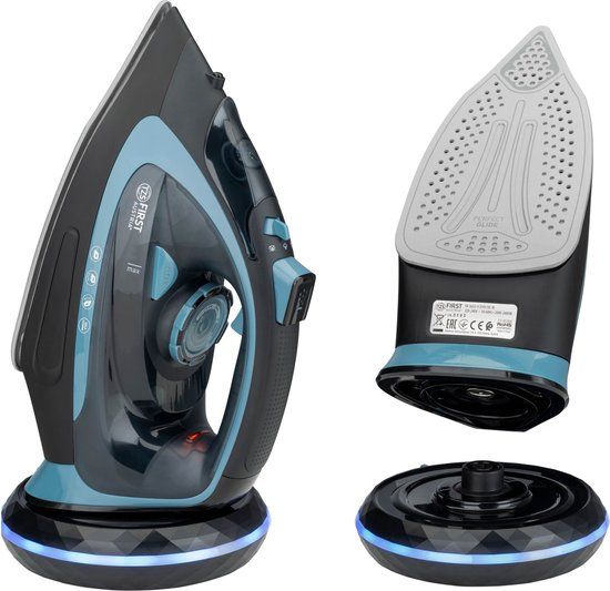 TZS FIRST AUSTRIA Stoomstrijkijzer - Draadloos - 2400W - Zwart/Blauw