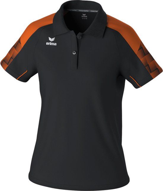 Erima Evo Star Polo Dames - Zwart / Oranje - Maat 38