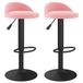 Tabourets de bar 2 pièces velours rose