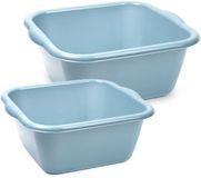 Plasticforte afwasteilen set - afwasbak - kunststof - 10 en 15 liter - Ijsblauw