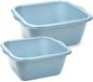 Plasticforte afwasteilen set - afwasbak - kunststof - 10 en 15 liter - Ijsblauw