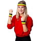 Folat - Zweetband set 3-delig Zwart-Geel-Rood