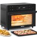 Bakaji Heteluchtfriteuse, 30 l, 1800 W, friteuse, zonder olie, airfryer, touch-display, 18 programma's, dubbele kookfunctie, timer, temperatuurregeling, dubbel glas