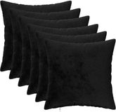 vidaXL Kussensloop 6 stuks HEERLEN Zwart 40 x 40 cm Flanel
