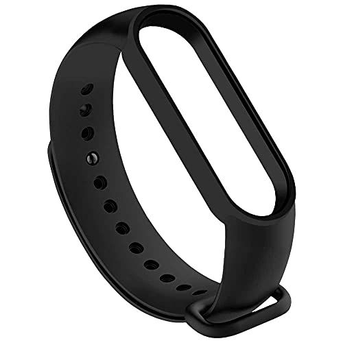 Ociodual Siliconen band compatibel met Xiaomi Mi Smart Band 5 / 6 - Zwart
