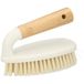 Alpina Brosse de récurage - blanc avec manche en bambou - plastique - 14 x 6 x 10 cm