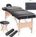 vidaXL - Massagetafel- en krukset inklapbaar 3 zones 10 cm dik wit