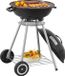 casa.pro Houtskool BBQ Apricena rond met deksel 80x49x47 cm zwart