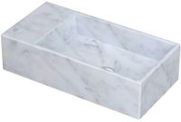 INK - Fontein Hardsteen Links Zonder Kraangat - 360x180x90 mm - Mat Wit Marmer
