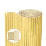 vounot® Pvc-inkijkbescherming, zeer versterkt, met dubbelzijdige bevestigingsclips, voor tuin, balkon en terras, corrosiebestendig en weerbestendig, 100 x 500 cm, beige