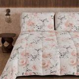 PETTI Artigiani Italiani - Dekbed, winterdekbed, winterdeken, tweepersoonsdekbed, eenkleurig, met bloemenpatroon, 17 00, 100% anti-allergische microvezel, gemaakt in Italië