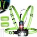 Lampe frontale sans marque avec bandes réfléchissantes rechargeable par USB - Lampe de course pour le jogging - Angle de faisceau réglable étanche IPX65