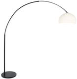 Steinhauer Zwarte Vloerlamp Booglamp 240cm Hoogteverstelbaar - Kunststof Bol Kap - Sparkled Light