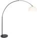 Steinhauer Zwarte Vloerlamp Booglamp 240cm Hoogteverstelbaar - Kunststof Bol Kap - Sparkled Light