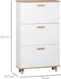 Homcom Klapbare schoenenkast - MDF - 70x23,5x122cm - Wit