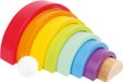 Small Foot Houten bouwstenen, grote regenboog van hout, stapelspel voor fijne motoriek, vanaf 12 maanden, 6969 speelgoed, kleurrijk
