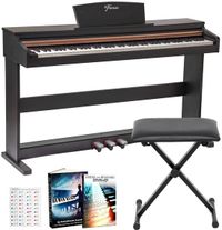 Finesse Digitale Piano - 88 Gewogen Toetsen - met Frame, Pedalen & Kruk - Keyboard Piano - Elektrische Piano - Volwassene & Kind