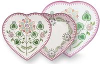 Pip Studio Set of 2 Heart Shape Plates Lily&Lotus 21.5cm Purple Porcelain