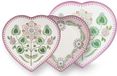 Pip Studio Set of 2 Heart Shape Plates Lily&Lotus 21.5cm Purple Porcelain