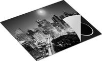 Chefcare Inductie Beschermer Makati Stad Skyline - Zwart Wit - 57,6x51,6 cm