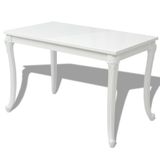 VidaXL Eettafel 116x66x76 cm hoogglans wit