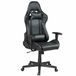 BAKAJI Gamingstoel, bureau, kantoor, kunstleer, kantelbaar, rugleuning, kussen, hoofdsteun, 360 graden draaibaar, in hoogte verstelbaar, basis 5 wielen (zwart)