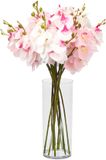 Giftdecor Vase à fleurs - verre acrylique transparent - D12 x H30 cm - cylindre - vase à bouquet - 3,4 litres