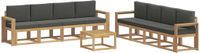 vidaXL Bank loungeset 8 zitplaatsen acacia hout wit en antracietkleurig