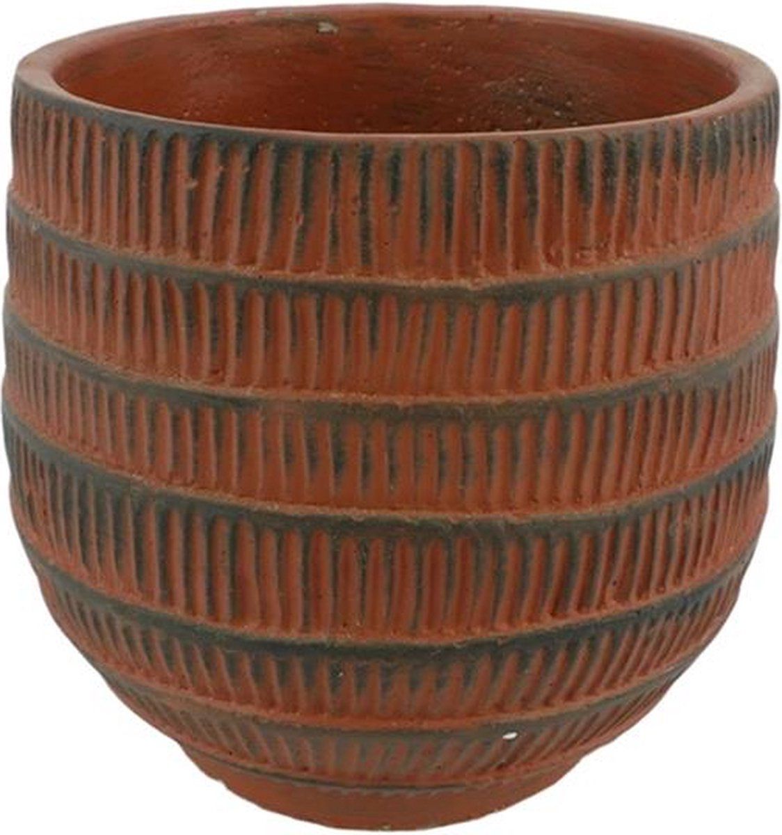 Natural Living HBX Bloempot Cissane Ø11xh10cm terracotta - Bruin