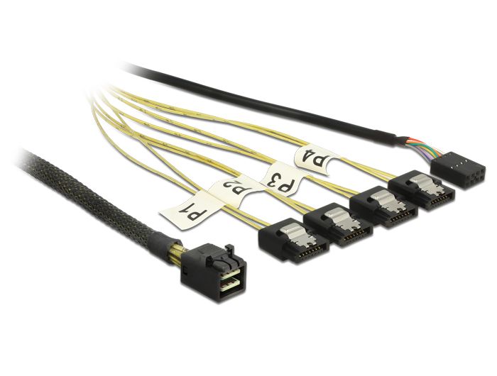 DeLOCK 83322 Mini SAS HD SFF-8643/4xSATA 7p Kabel 1m