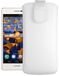Mumbi Echt Lederen Hoes Compatibel met Huawei Ascend P7, Wit