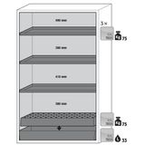 Asecos Armoire ignifuge 90 minutes s-classic90 porte-porte - bac de rétention