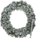 Merkloos Kerstkrans 60 cm - groen - besneeuwd