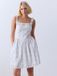 Next - Dames - Mini-zomerjurkje met ruchesrand - Wit