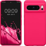 kwmobile telefoonhoesje geschikt voor Google Pixel 8 Pro - Hoesje met siliconen coating - Smartphone case in neon roze