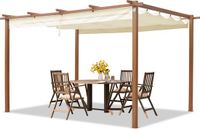PRIMEYARD Pergola 3x4 m creme verstelbaar dak stalen frame