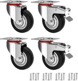 Roulettes pivotantes sans marque, jeu de 4 pièces, 75 mm avec frein