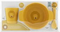 Trixie Kinderservies - Mr. Lion - Servies Set met Beker, Kom en Lepel - Van Siliconen - Vaatwasserbestendig