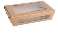 Zalm Fiesta Compostable composteerbare saladebakken met PLA vensters 1200ml (200 stuks)