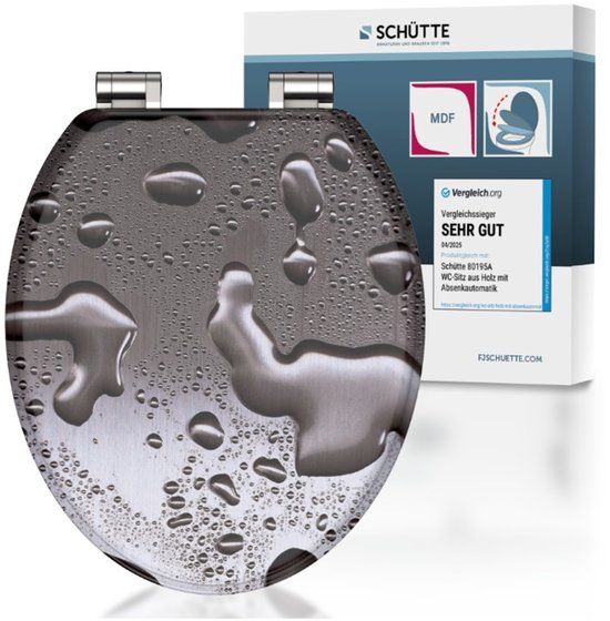Schütte WC-Bril 80123 GREY STEEL - MDF - Soft Close - Verchroomde Scharnieren - 3-zijdige Print