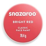 Snazaroo 1175055 Kinderschmink, huidvriendelijke hypoallergene gezichtsmake-up op waterbasis, vrij van parabenen - 75ml Pot, Bright Red