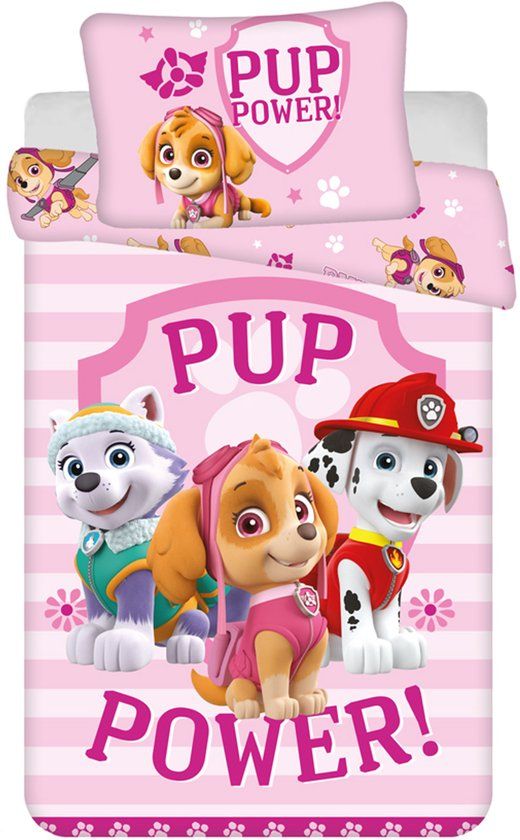 PAW Patrol BABY dekbedovertrek Pup Power - 100 x 135 cm - Roze - Katoen