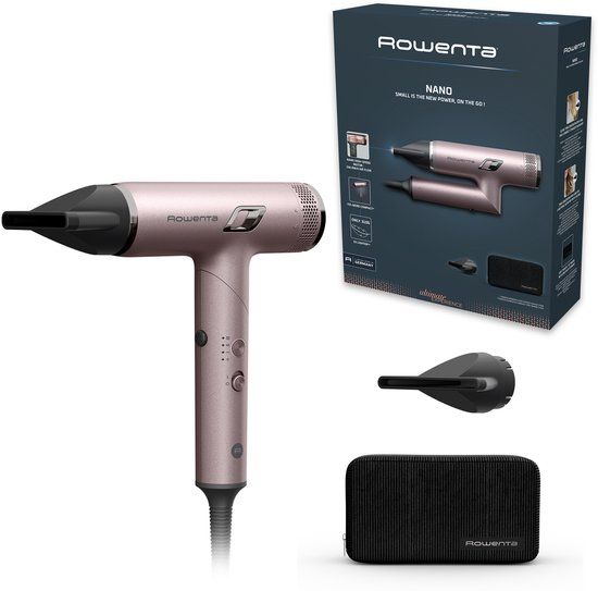 Rowenta NANO Fold HY8530E0 Föhn - 1700 W - Opvouwbaar - Ionische technologie - Reis haardroger - Roze