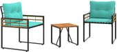 vidaXL - Acacia Houten Loungeset - 4 Zitplekken - Turquoise - Zonder Kussens