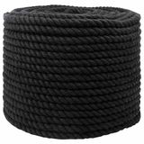 vidaXL Katoenen touw 14 mm 100 m zwart 100% katoen