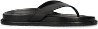 Sacha - Femme - Tongs en cuir noir - Taille 36