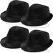 Merkloos Trilby hoed met pailletten - Zwart - Polyester