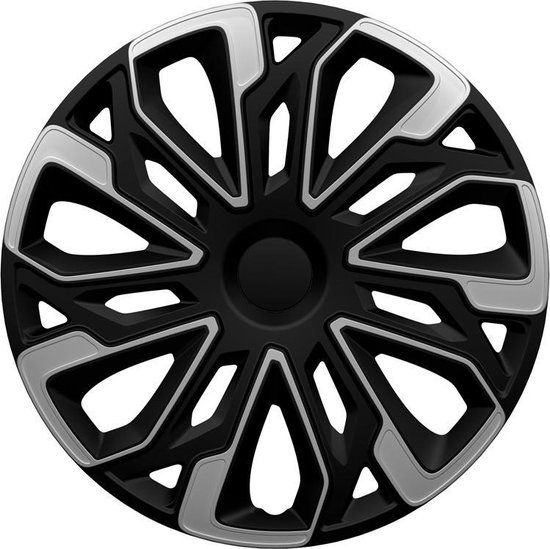 AutoStyle Estoril Wieldoppenset - 16 inch - Zilver/Zwart - 4-delig