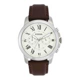 Fossil Grant Herenhorloge - Quartz Chronograaf - Roestvrij Staal of Leer