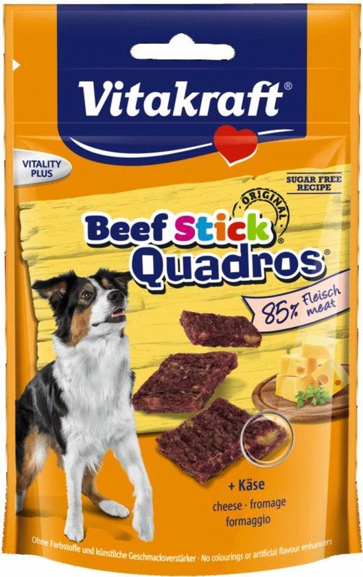 Vitakraft Beefstick Quadros - 70g - Cheese Flavor - Dog Snack